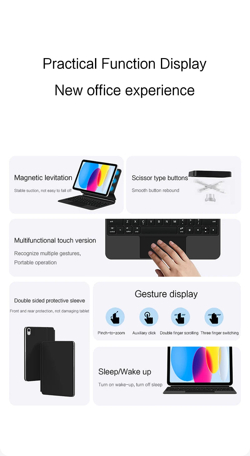 Magic Keyboard for iPad Pro 11 12.9 Air 4 Air 5 for iPad 10th Generation Pro 12.9 6th 5th 4th 3rd Gen Smart Cover Magnetic Case