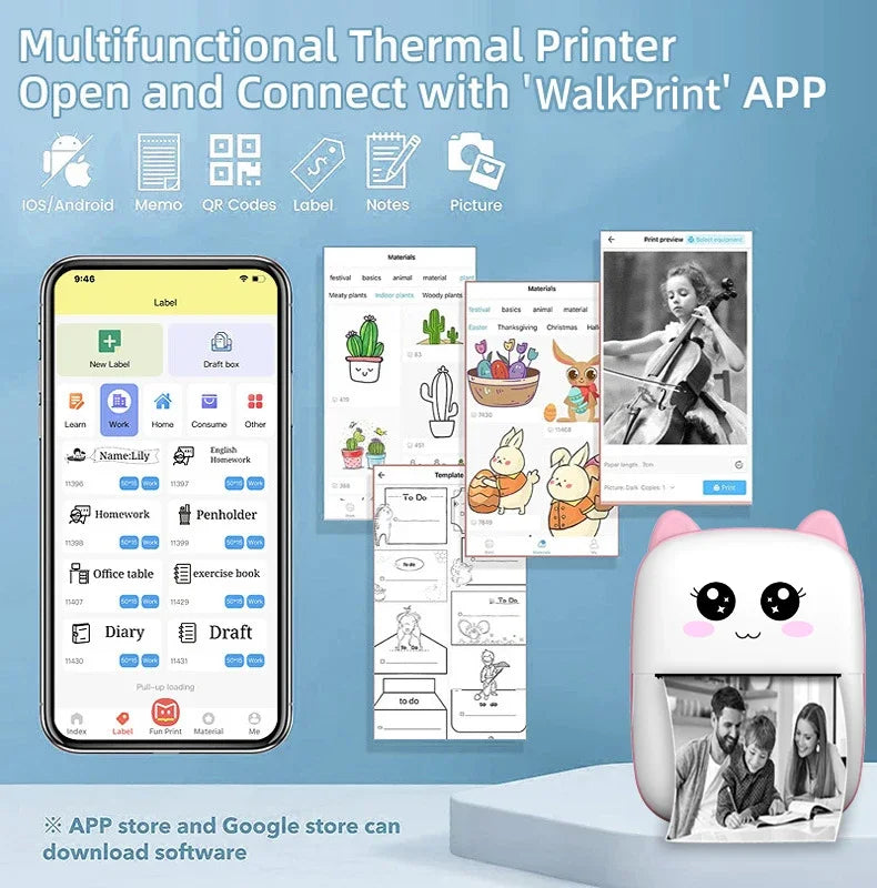 Pocket Mini Thermal Printer (Bluetooth Android iOS)